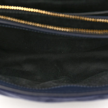 Saint Laurent Velvet Y Quilted Monogram Small Loulou Chain Satchel Medium Blue 5 of 10