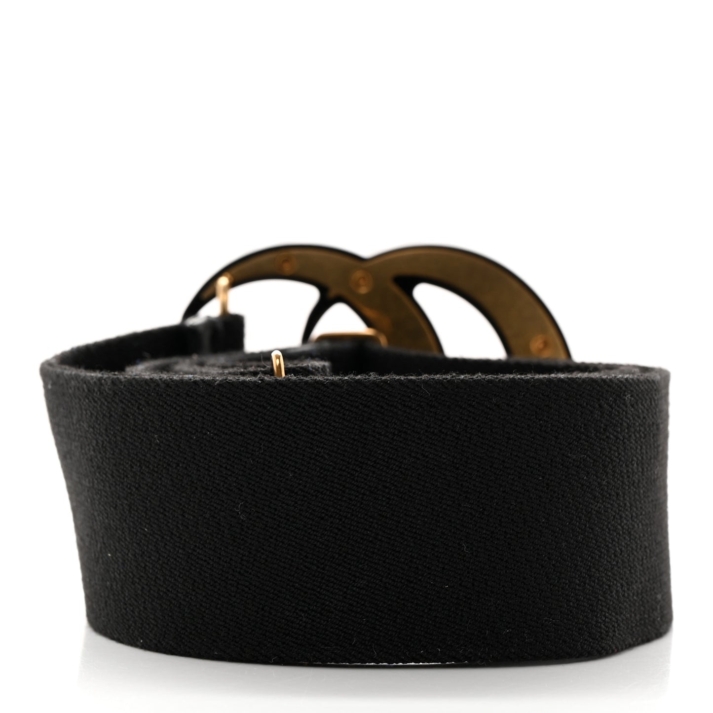 Elastic Crystal Embellished Plexiglass GG Marmont Belt 100 40 Black