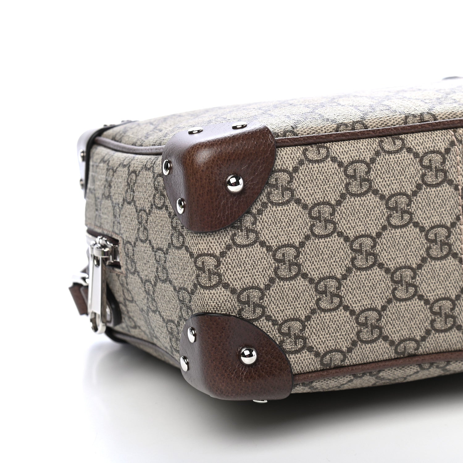Gucci GG Supreme Monogram Textured Calfskin Square Messenger Bag Beige Ebony New Acero 8 of 9