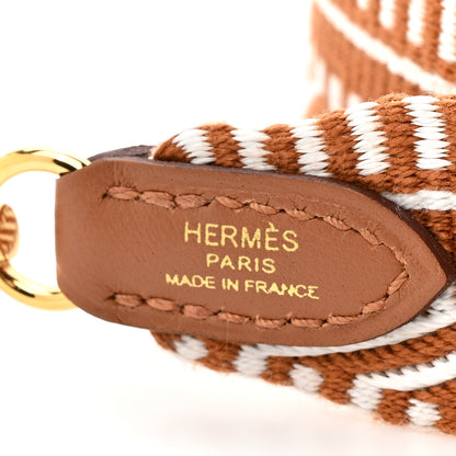 Hermes Toile Swift 25mm Sangle Cavale Shoulder Strap Ecru Beige Gold 4 of 6