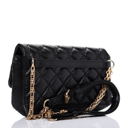Chanel Aged Calfskin Quilted 2.55 Reissue Flap Belt Bag Clutch Black 3 of 14