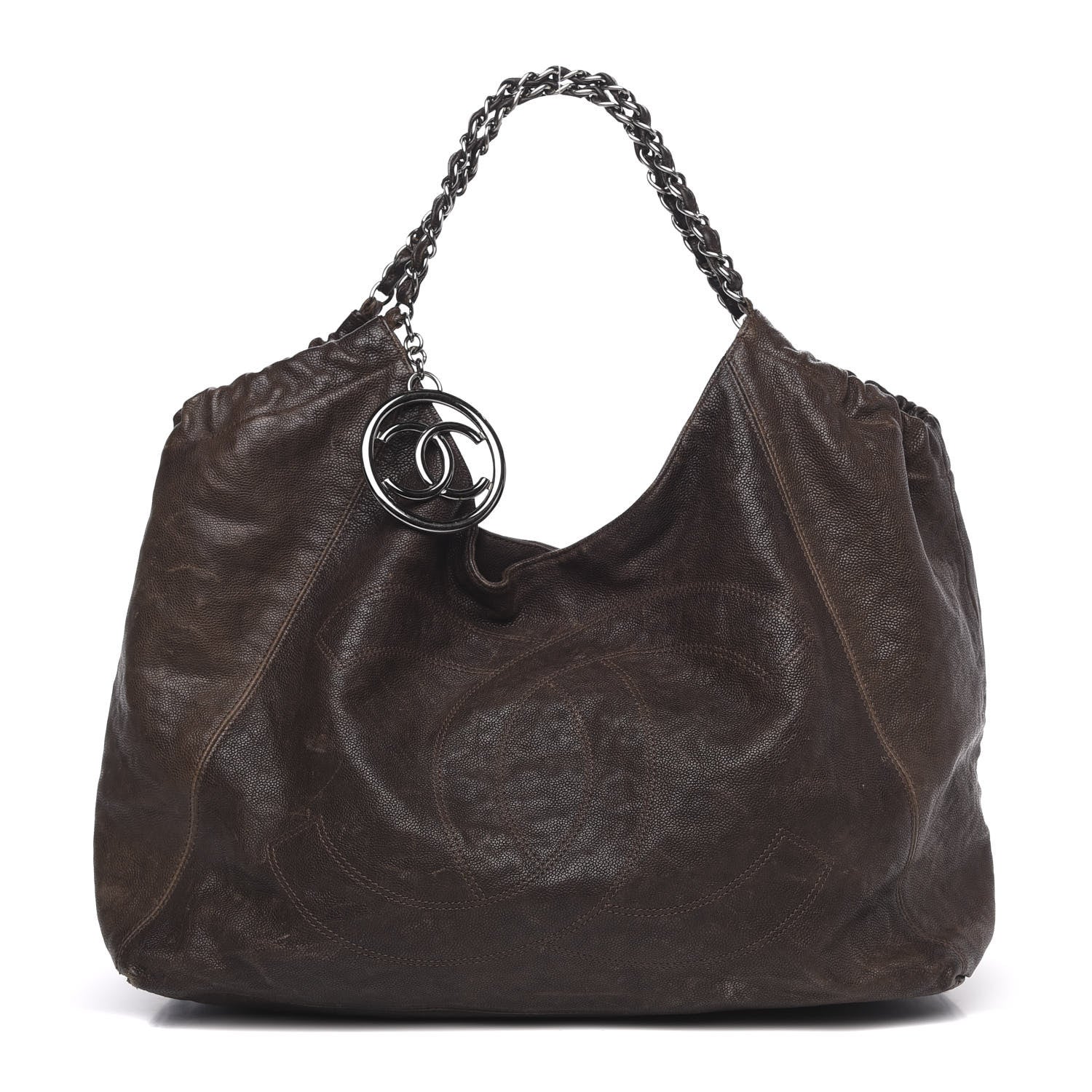 Chanel Distressed Caviar XL Coco Cabas Brown 1 of 16