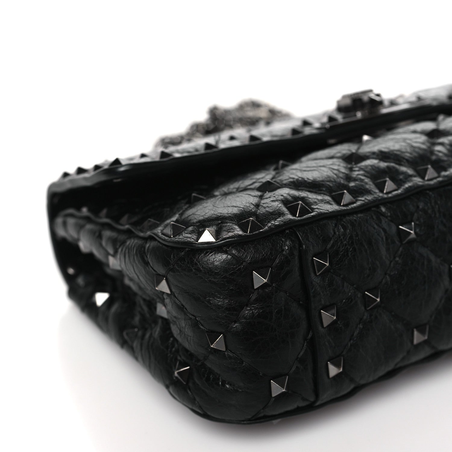 Valentino Garavani Lambskin Small Rockstud Spike Shoulder Bag Black 8 of 9