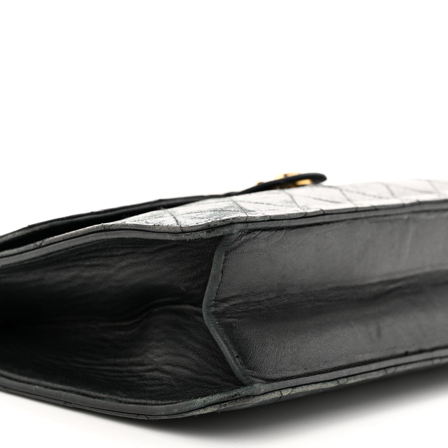 Lambskin Quilted Jumbo Single Flap Black