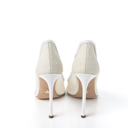 Christian Dior Mesh Plumetis Tulle D-Moi Pumps 38.5 White 6 of 9