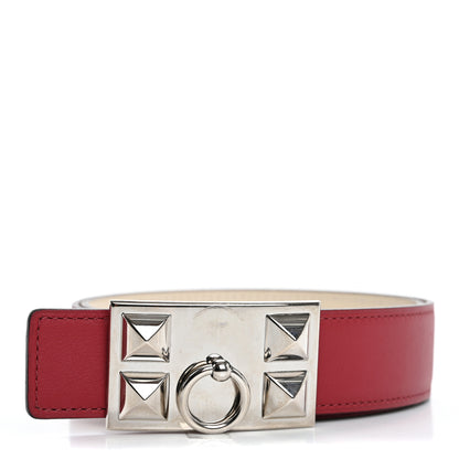 Hermes Epsom Swift 24mm Collier De Chien CDC Belt 75 30 Craie Rouge Grenat 7 of 8