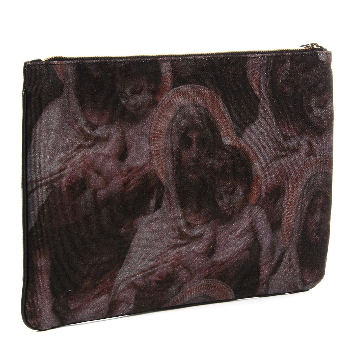 Canvas Madonna Print Clutch Black