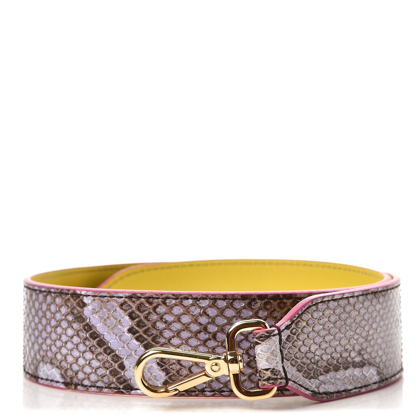 Shiny Python Vitello Dolce Strap You Purple Yellow