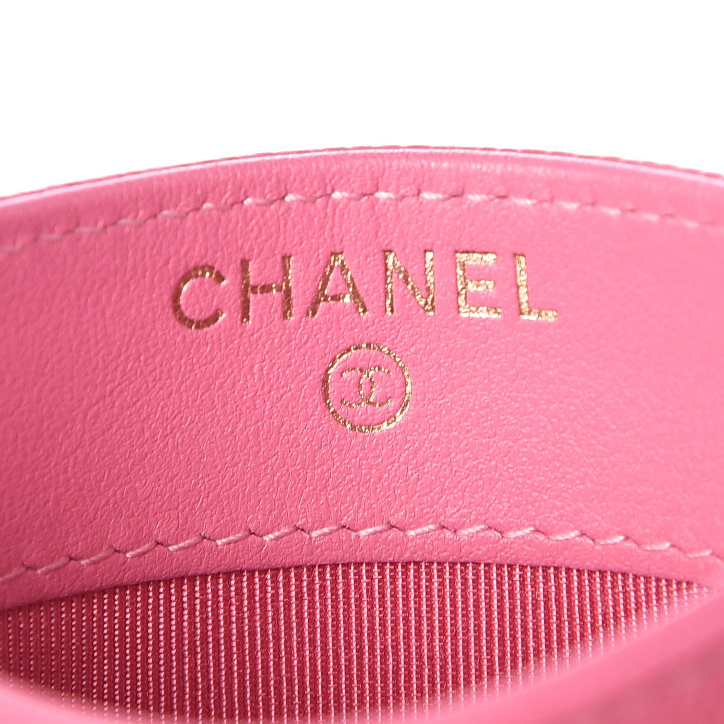 Caviar Quilted Card Holder Pink