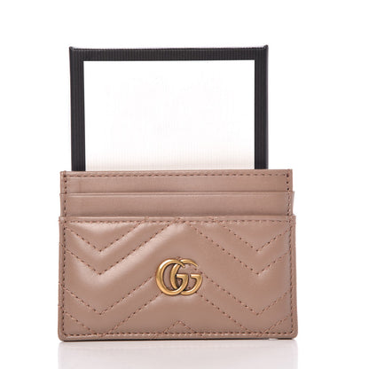 Gucci Calfskin Matelasse GG Marmont Card Holder Porcelain Rose 7 of 7