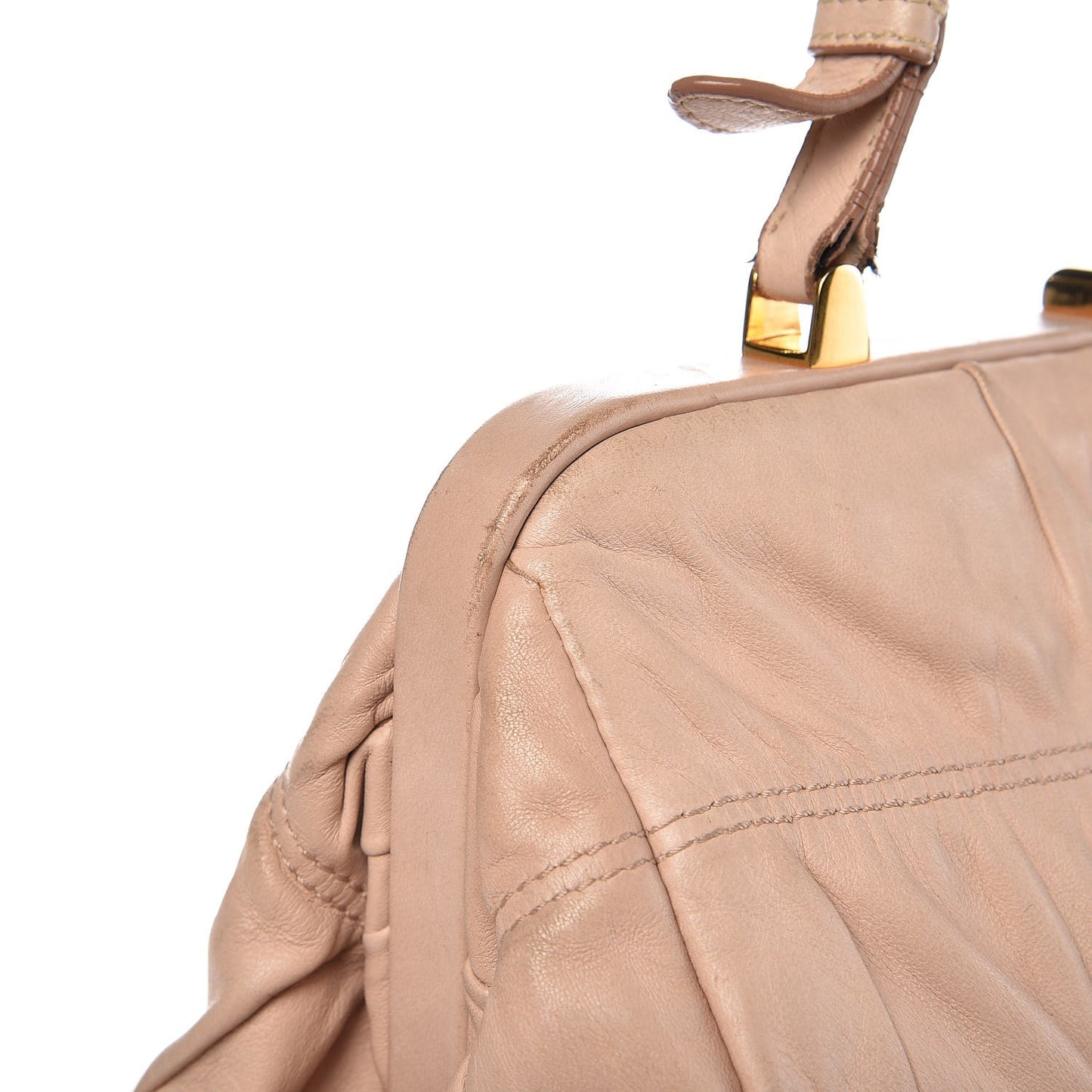 Nappa Dressy Gaufre Framed Tote Cipria