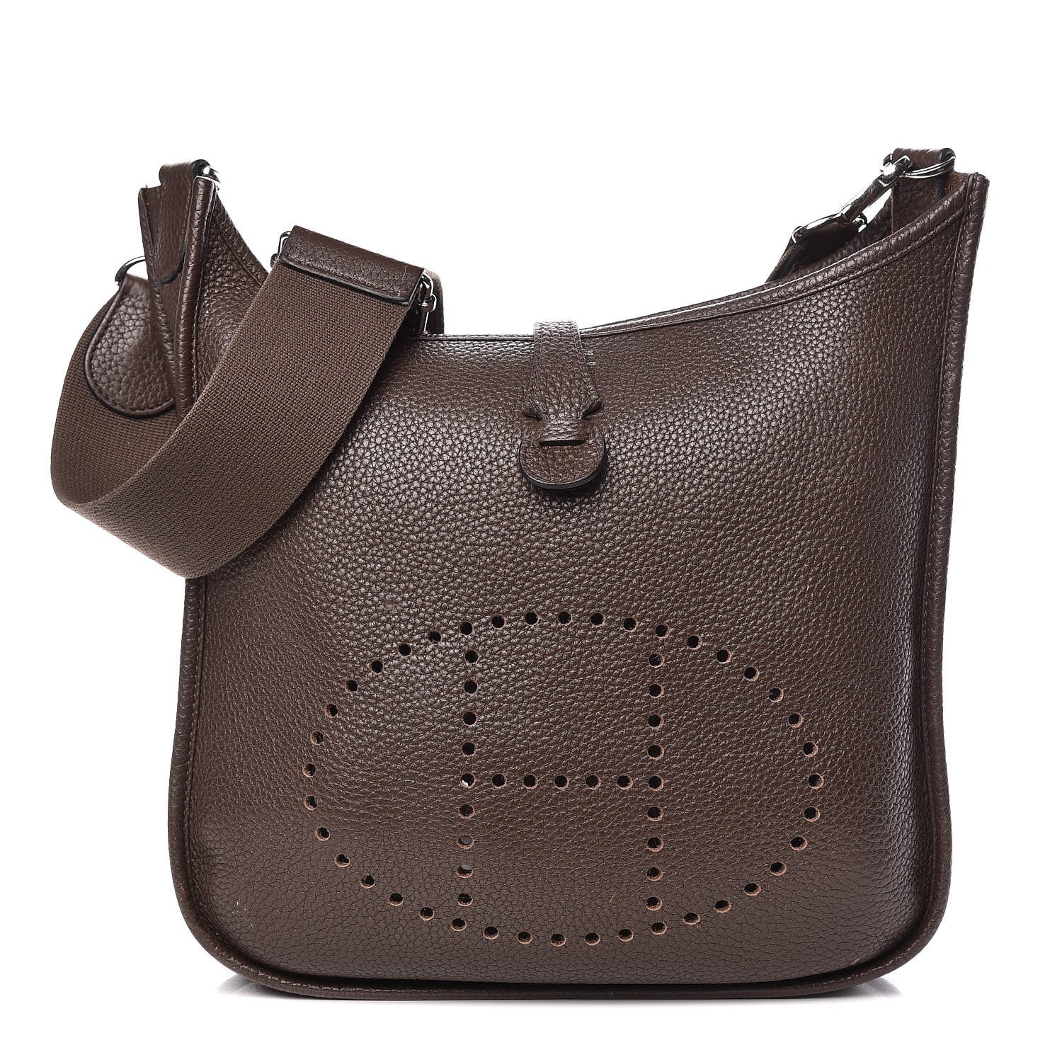Hermes Taurillon Clemence Evelyne III PM Chocolate 1 of 16