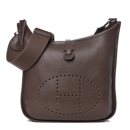 Hermes Taurillon Clemence Evelyne III PM Chocolate 1 of 16