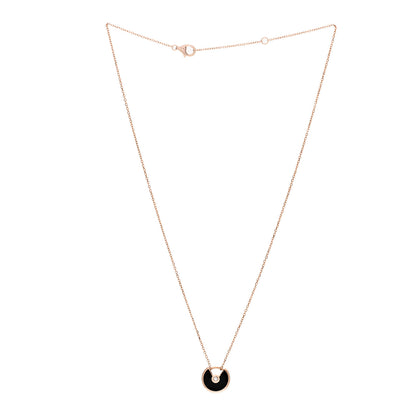Cartier 18K Pink Gold Diamond Black Onyx XS Amulette de Cartier Pendant Necklace 3 of 6