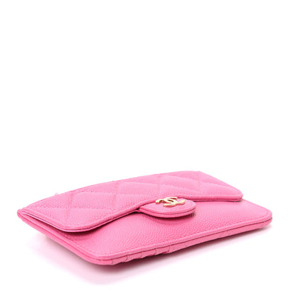 Chanel Caviar Quilted Flap Zip Card Holder Pink 4 of 8