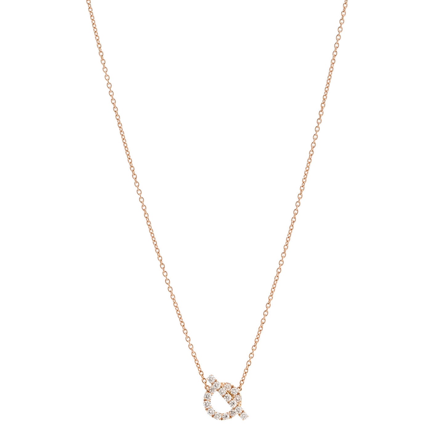 18K Rose Gold Diamond Finesse Pendant Necklace
