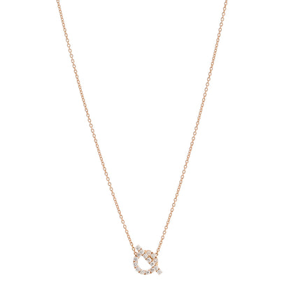 Hermes 18K Rose Gold Diamond Finesse Pendant Necklace 1 of 5