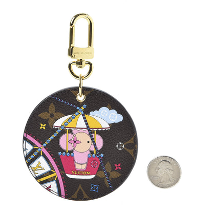 Louis Vuitton Monogram 2020 Christmas Animation Big Wheel Bag Charm Key Ring Rose Ballerine 5 of 6