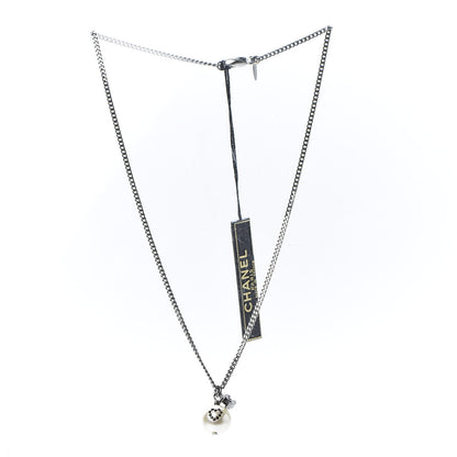 Chanel Ruthenium Pearl Crystal CC Drop Necklace 2 of 5