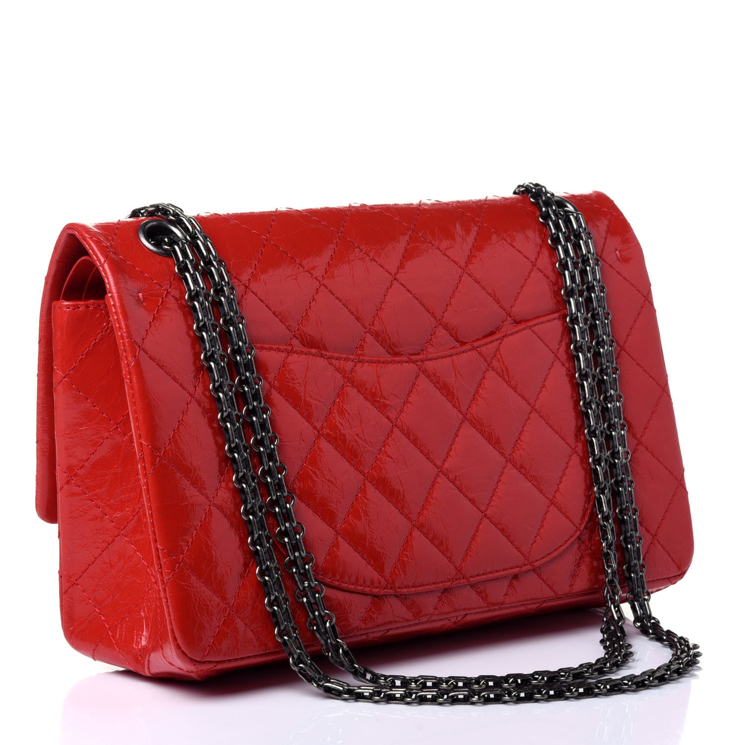 Chanel Aged Glazed Calfskin Quilted 2.55 Reissue 226 Flap Red 2 of 5