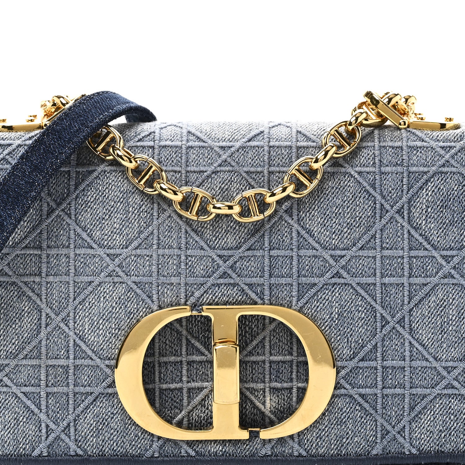 Christian Dior Denim Cannage Small Caro Bag Blue 7 of 9