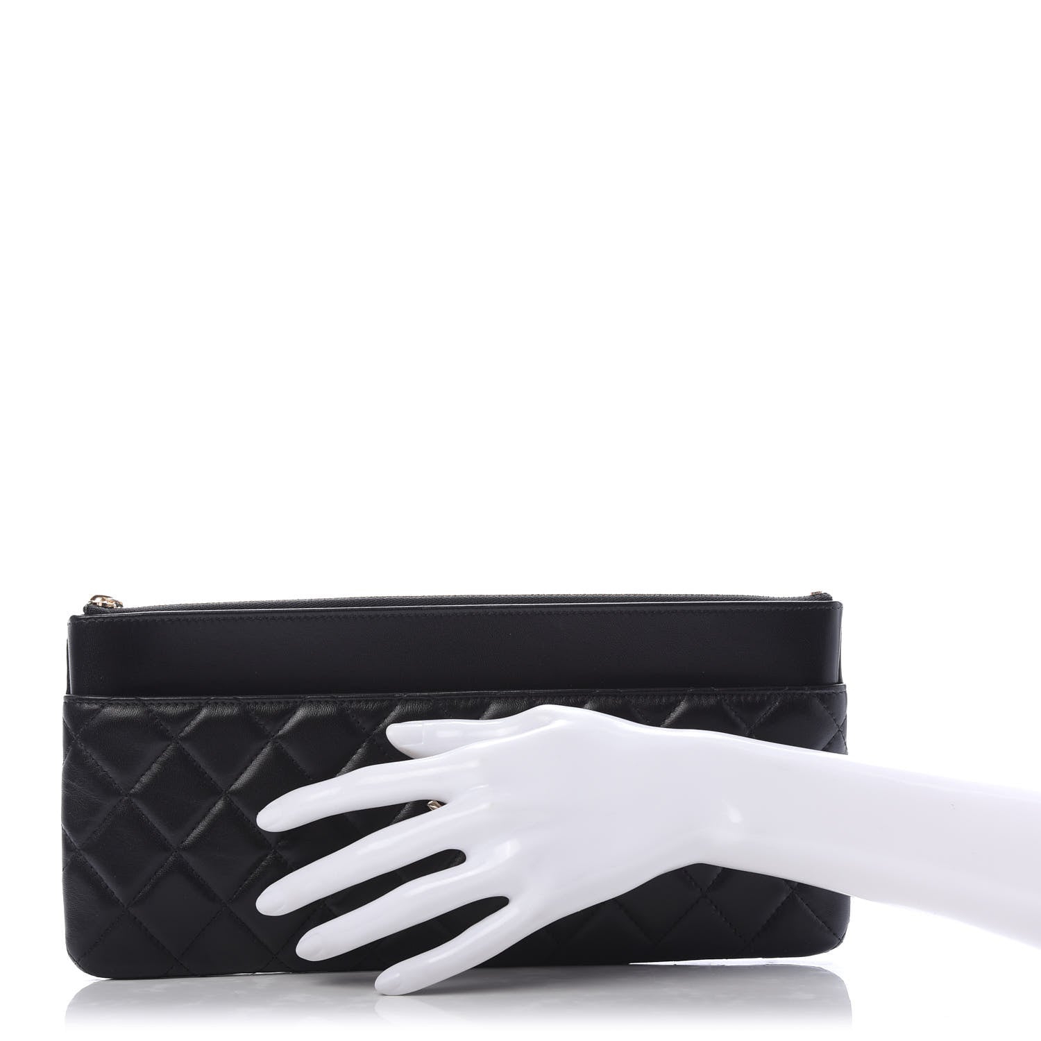 Chanel Lambskin Quilted Flap Clutch Black 2 of 10