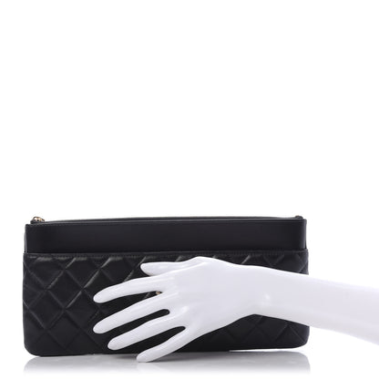 Chanel Lambskin Quilted Flap Clutch Black 2 of 10
