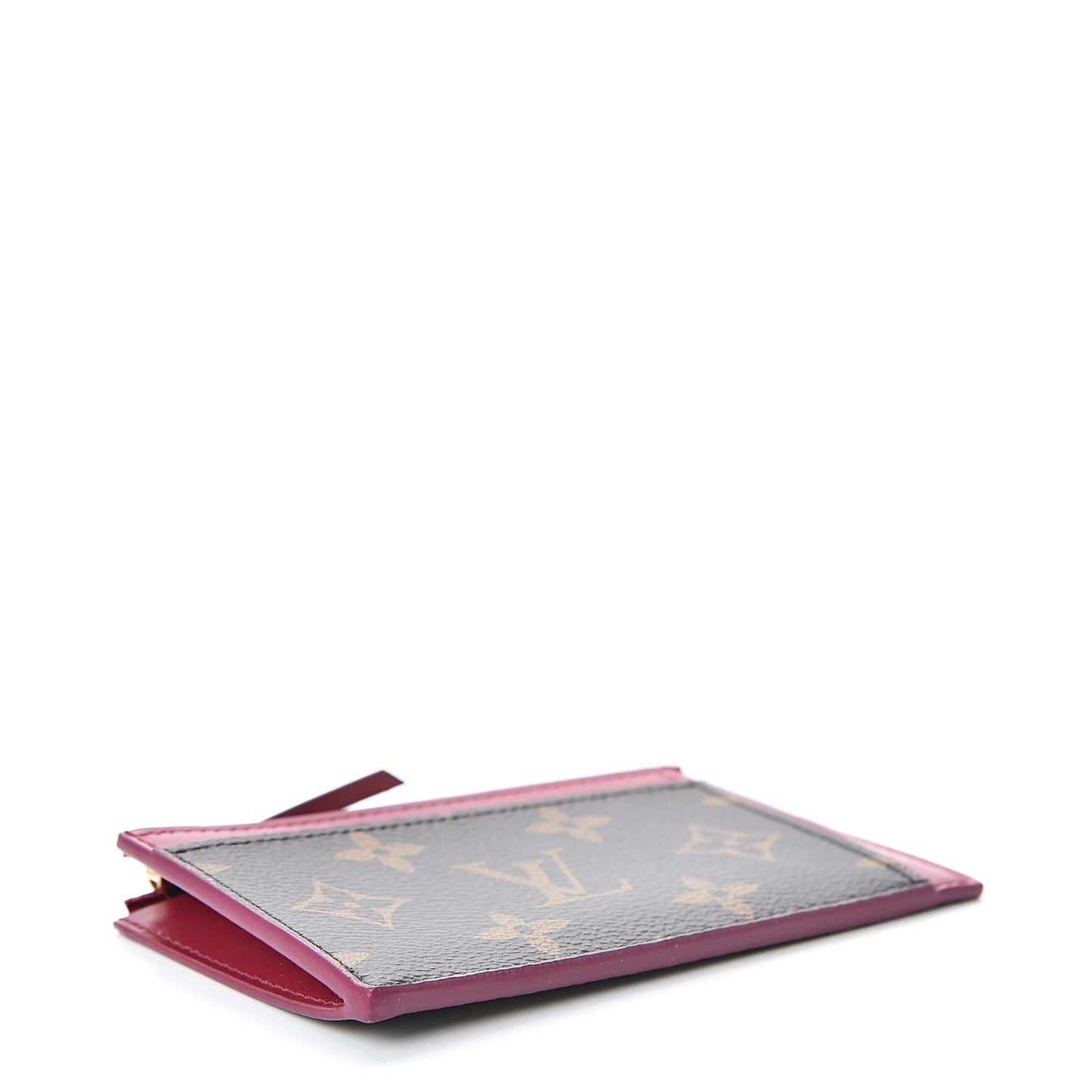 Monogram Zipped Card Holder Fuchsia