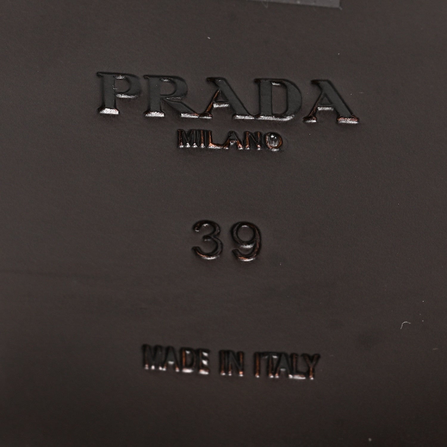 Prada Spazzolato Fume Metal Triangle Logo 20mm Loafers 39 Tobacco 6 of 8