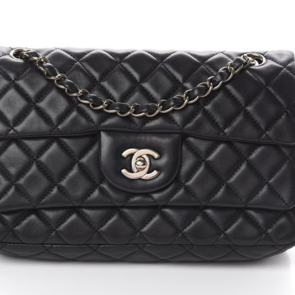 Chanel Lambskin Quilted Medium Double Flap Black 7 of 9