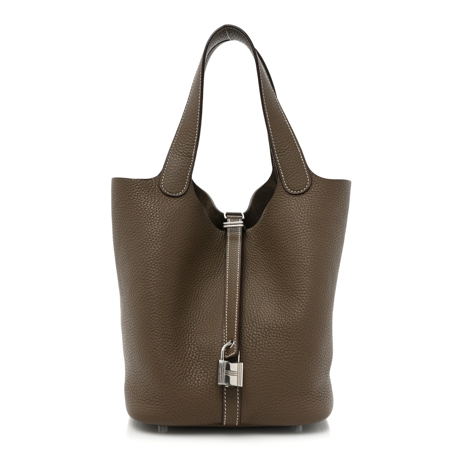 Hermes Taurillon Clemence Picotin Lock 22 MM Etoupe 1 of 12