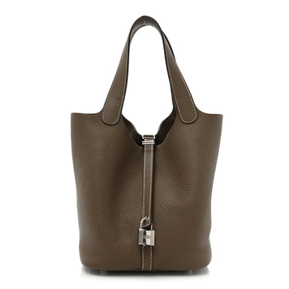 Hermes Taurillon Clemence Picotin Lock 22 MM Etoupe 1 of 12