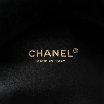 Chanel Lambskin Shearling Quilted CC Backpack Black 6 of 10