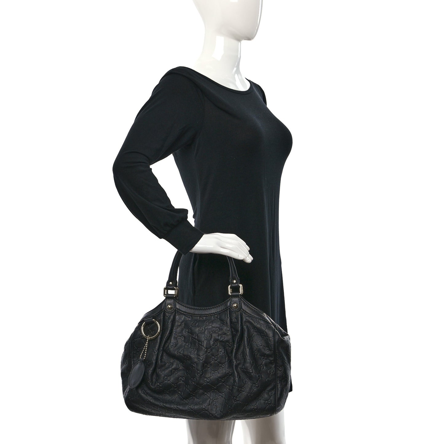 Guccissima Medium Sukey Tote Black