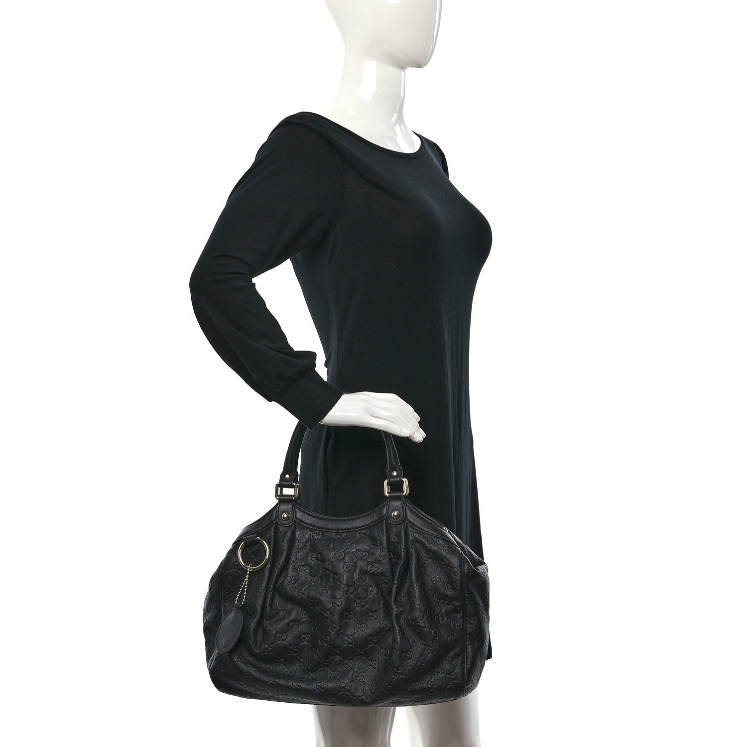 Gucci Guccissima Medium Sukey Tote Black 2 of 10