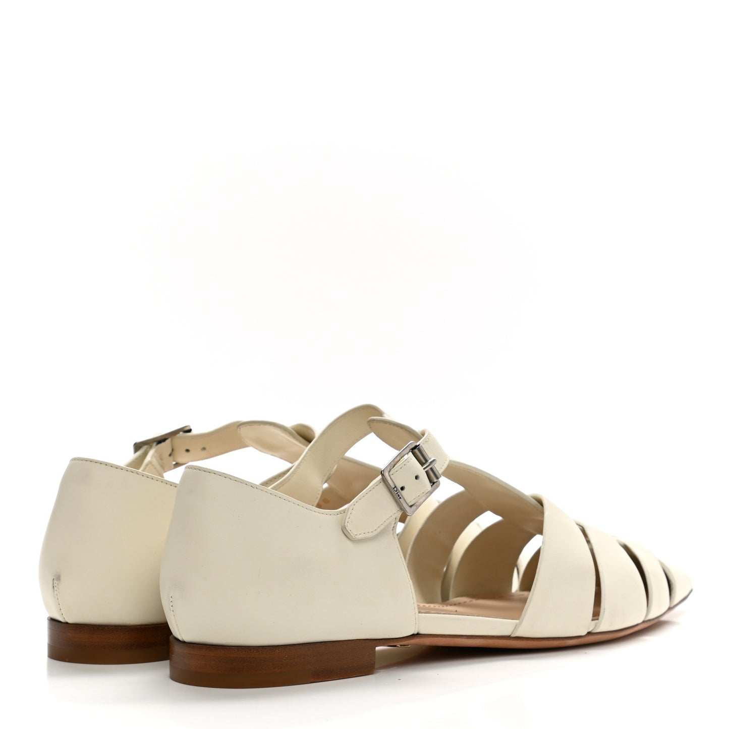 Calfskin Sauvage Ballerina Flat 38 Ivory