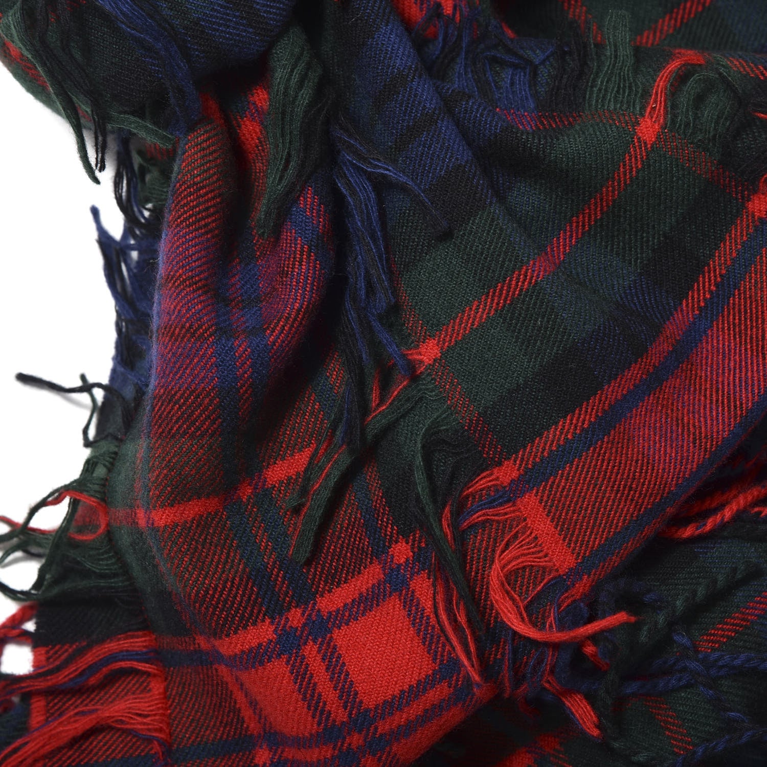 Burberry Wool Cashmere Tartan Oversized Filcoupe Scarf Bright Red 4 of 4