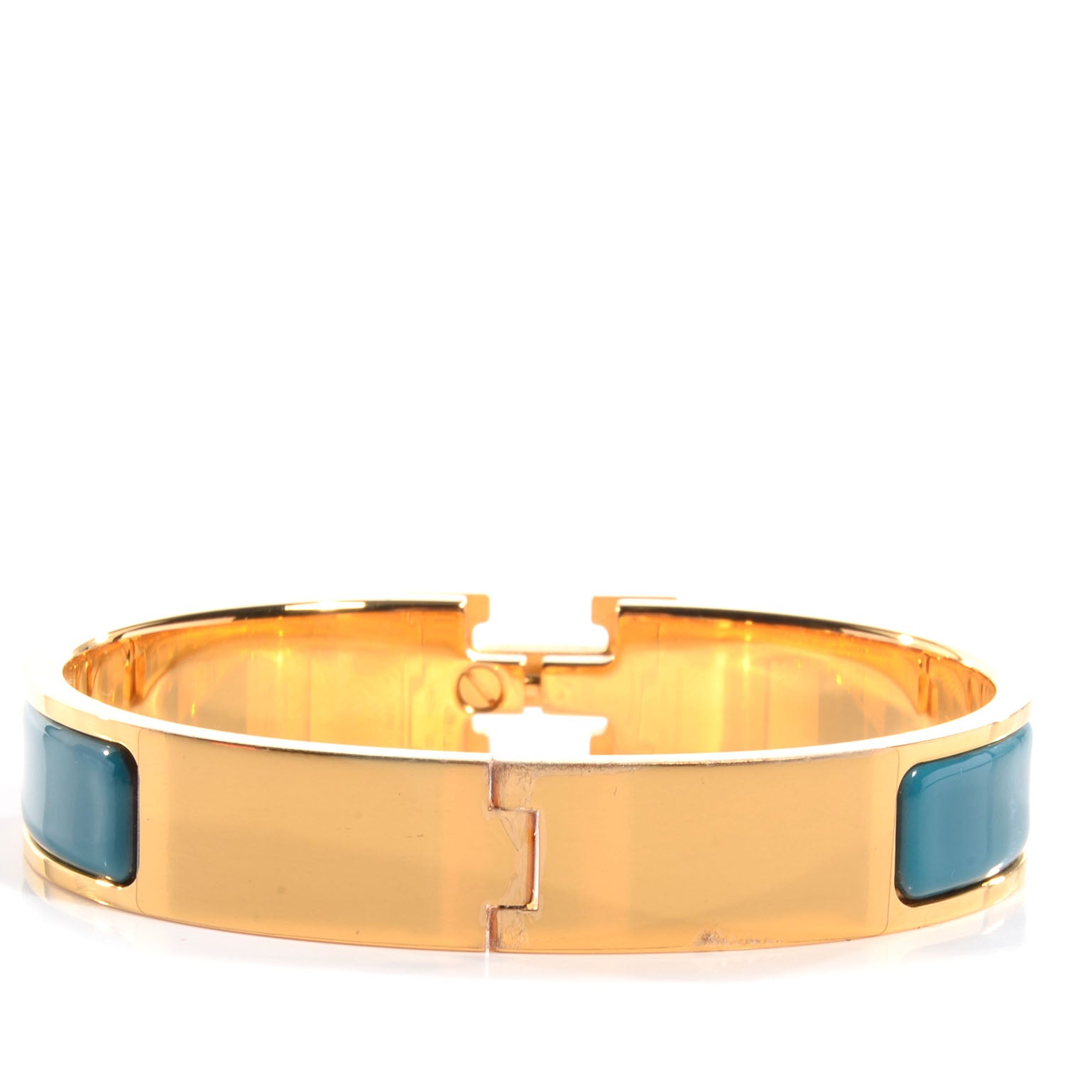 Hermes Narrow Enamel Clic Clac H Bracelet GM Bleu Indien 5 of 7