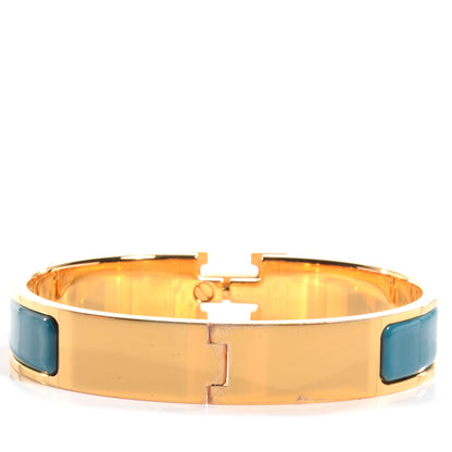 Hermes Narrow Enamel Clic Clac H Bracelet GM Bleu Indien 5 of 7