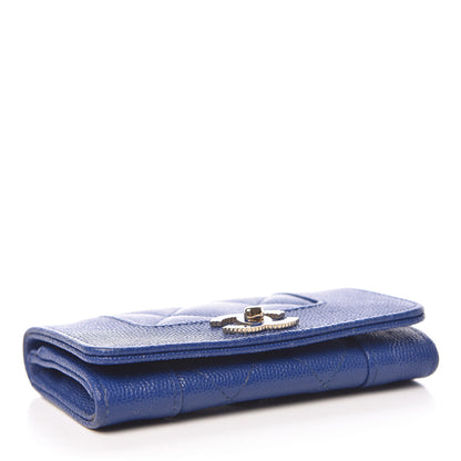 Chanel Caviar Quilted Vintage Mademoiselle Card Holder Dark Blue 10 of 11