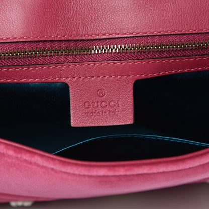 Gucci Velvet Matelasse Blind for Love Embroidered Medium GG Marmont Shoulder Bag Light Raspberry Rose Multicolor 7 of 12