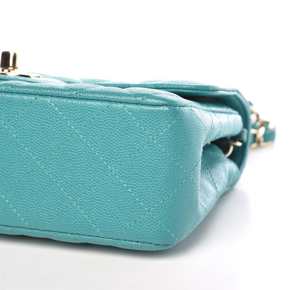 Chanel Caviar Quilted Mini Rectangular Flap Turquoise 9 of 11
