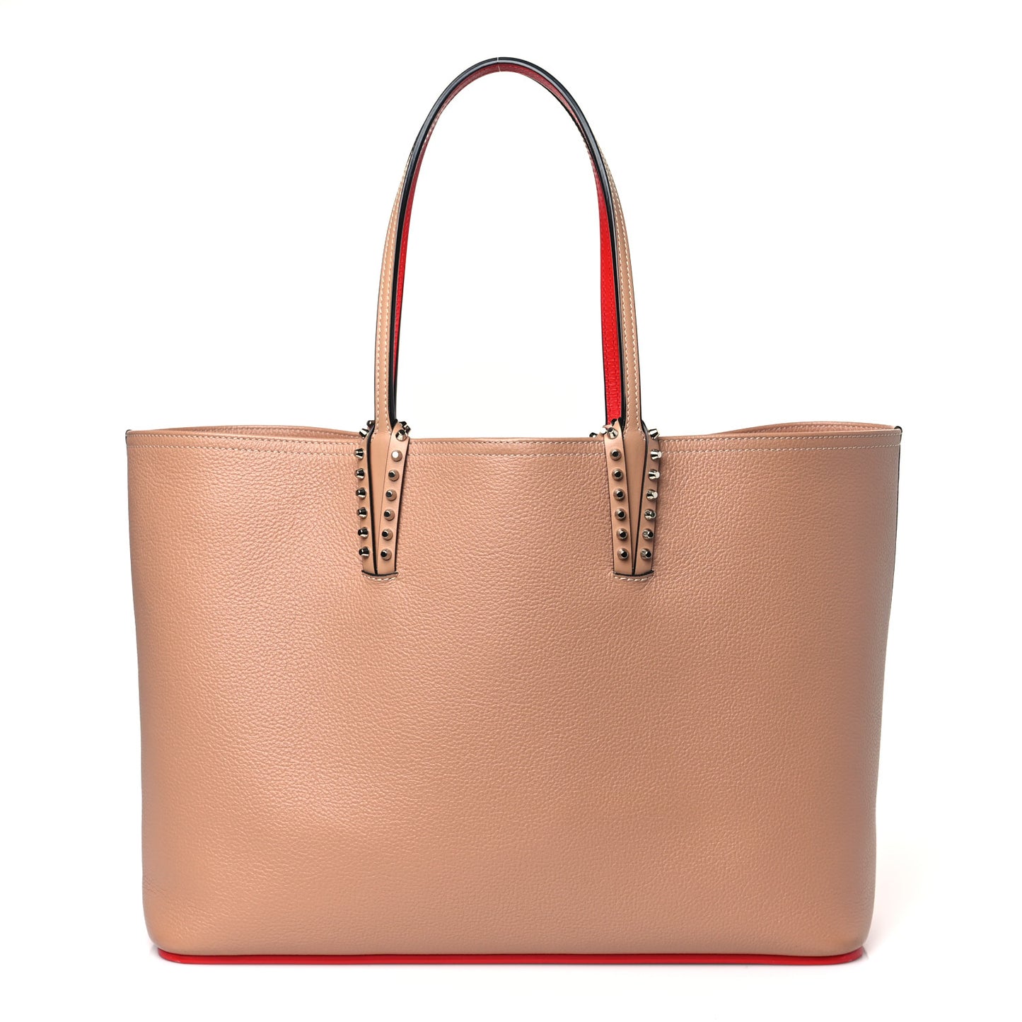 Calfskin Empire Spikes East West Cabata Tote Nude