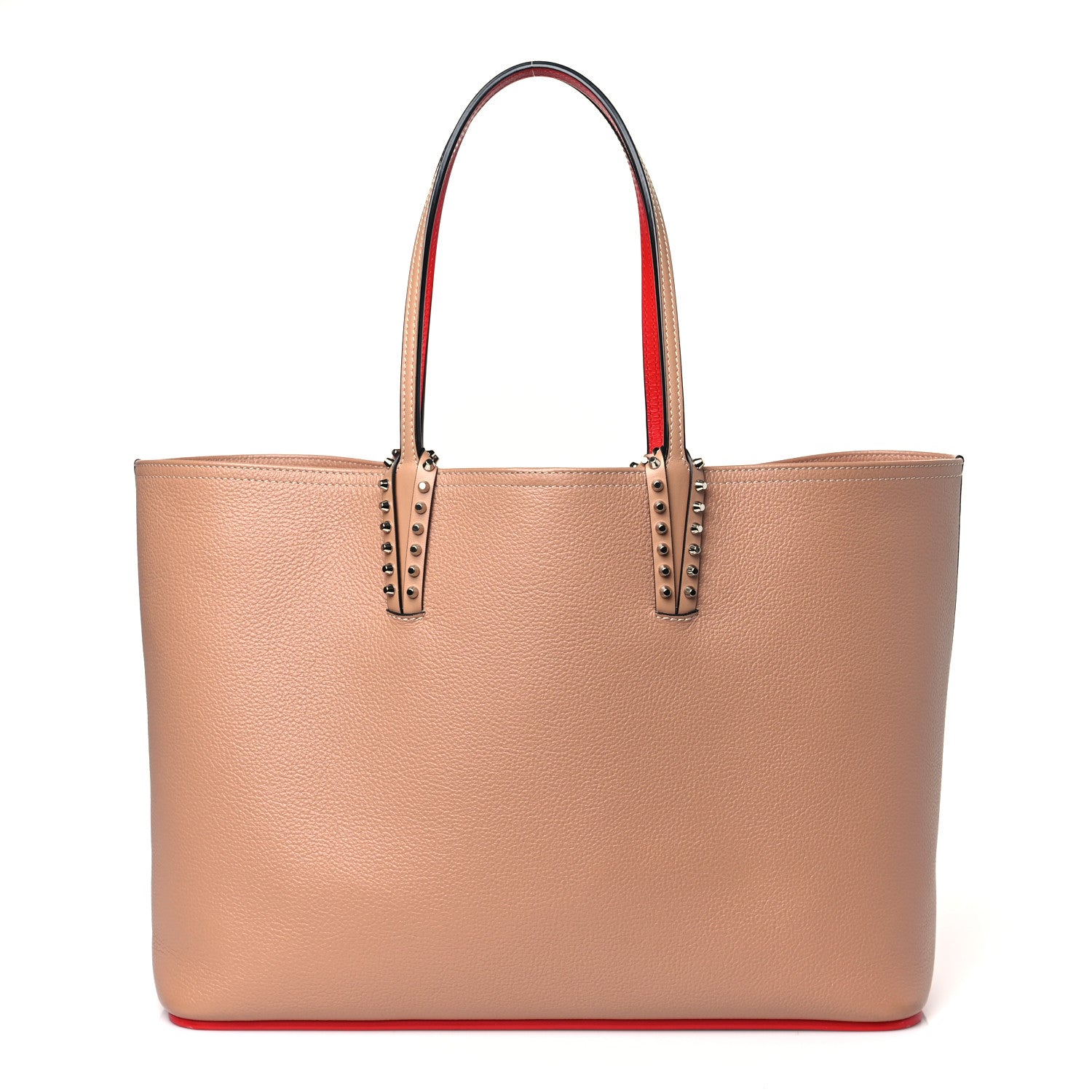 Christian Louboutin Calfskin Empire Spikes East West Cabata Tote Nude 3 of 10