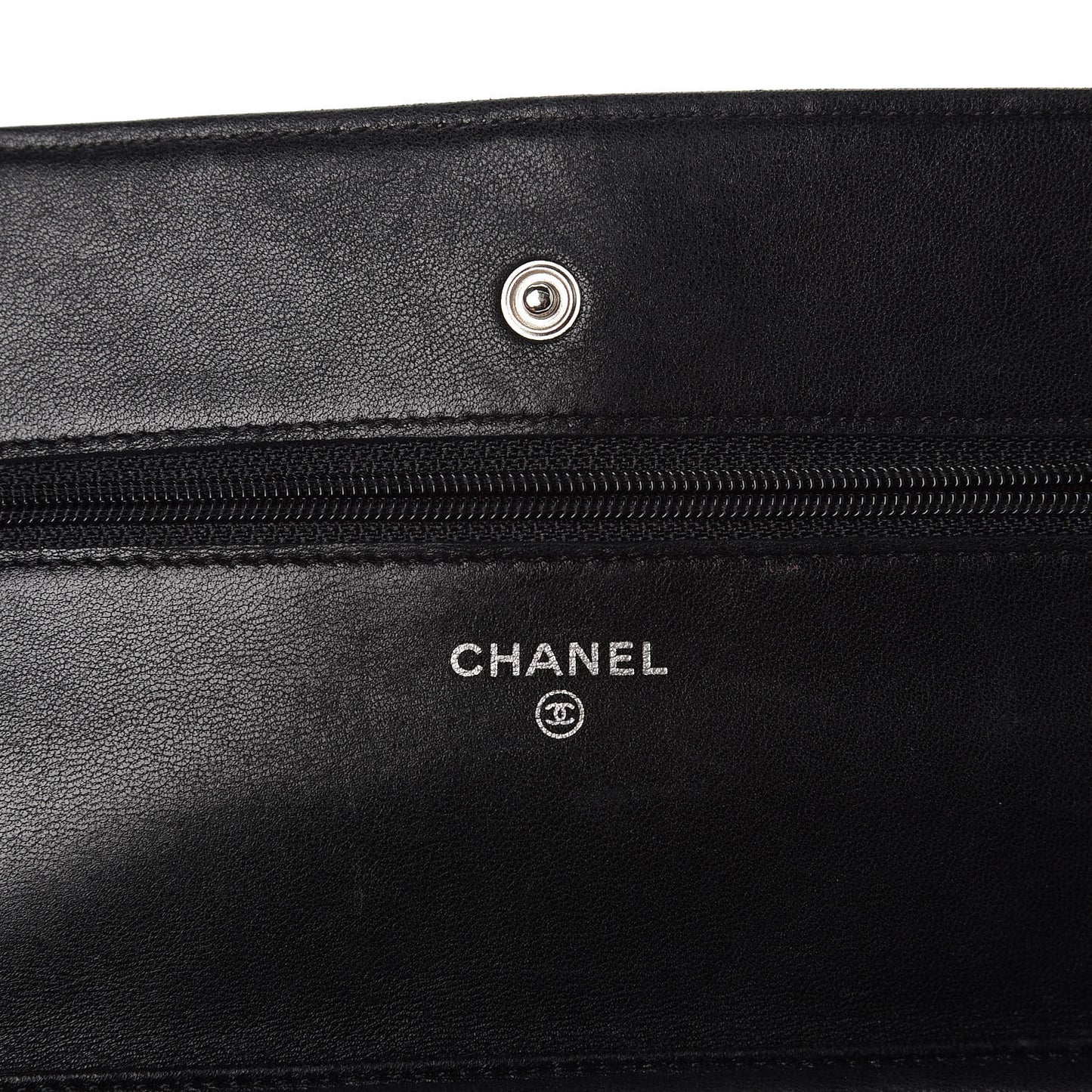 Lambskin Quilted Wallet On Chain WOC Black
