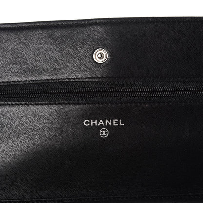 Chanel Lambskin Quilted Wallet On Chain WOC Black 8 of 12