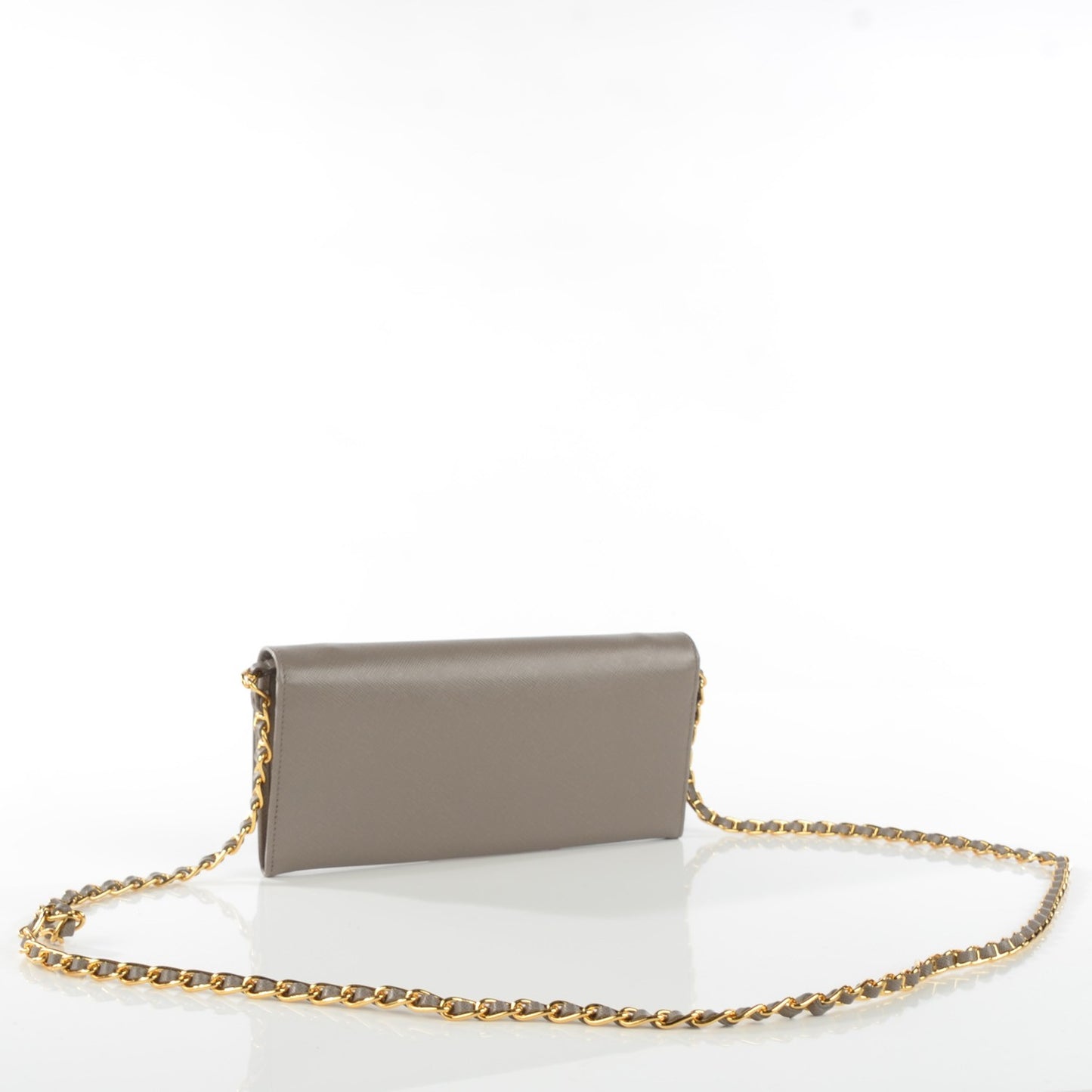 Saffiano Metal Oro Chain Wallet Argilla