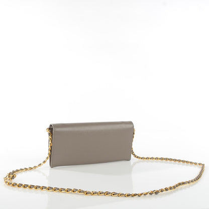 Prada Saffiano Metal Oro Chain Wallet Argilla 3 of 8