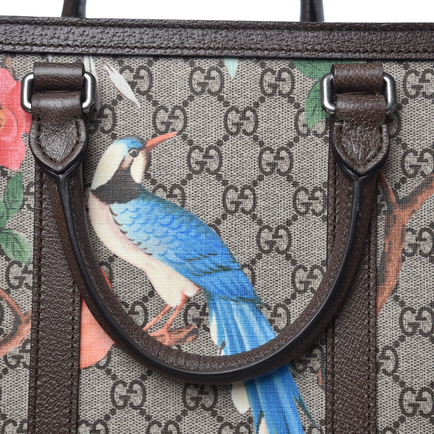 GG Supreme Monogram Tian Web Vertical Tote Beige Multicolor New Acero