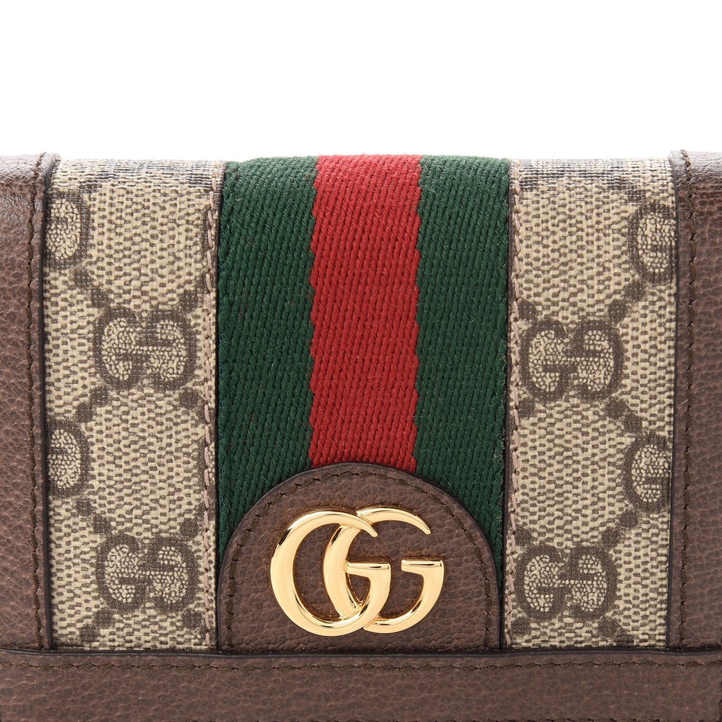 GG Supreme Monogram Web Ophidia Card Case Beige New Acero